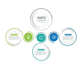Modern infographic template. Creative circle element design with marketing icons. Business concept with 3 options