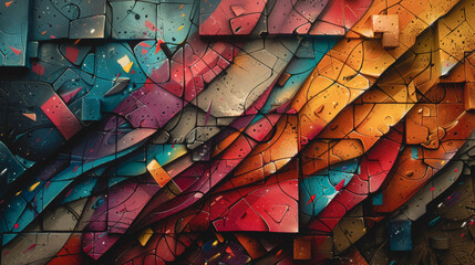 Abstract background image of a fragment of a colored graffiti. - obrazy, fototapety, plakaty