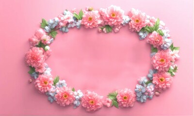 Mother's Day concept. Top view photo of bouquet of white and pink tulips on isolated pastel blue background with copyspace. background Mother’s Day concept
