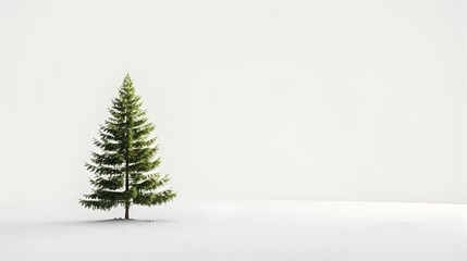 Fototapeta premium Minimalist 3D Rendering: A Stylized Pine Tree Model Embracing Natural Elements in Art