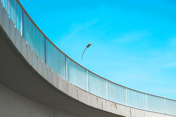 Concrete highway overpass for pedestrians in the city