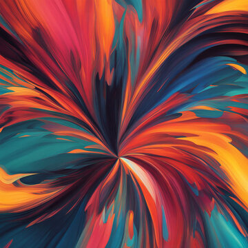 Vivid Euphony, Abstract background Brushstrokes in Vibrant Symphony
