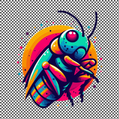 vector illustration of colorful cricket