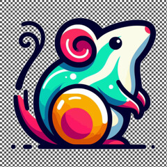 vector illustration of colorful rat