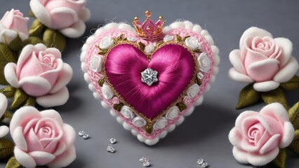heart shaped frame, heart shape with diamonds