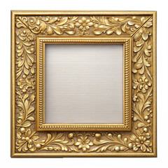 Elegant golden picture frame with detailed floral design