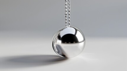Chrome Pendulum in Motion: A Study of Balance in Minimalist 3D Design