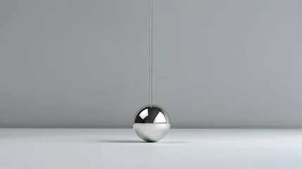 Foto op Canvas Classic Pendulum in Motion: A Minimalist 3D Depiction of Balance and Rhythm © pkproject