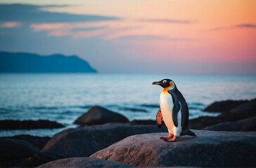 Penguin With Beautiful background