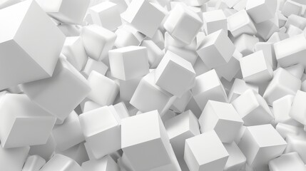 An illustration of white cubes in 3D with a perspective effect in modern format