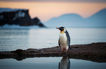 Penguin With Beautiful background
