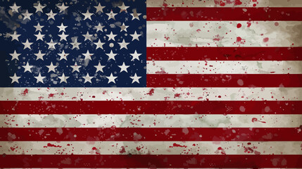 a grungy american flag with red and white stars