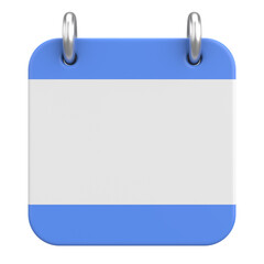 Empty calendar. 3D calendar. 3D illustration.