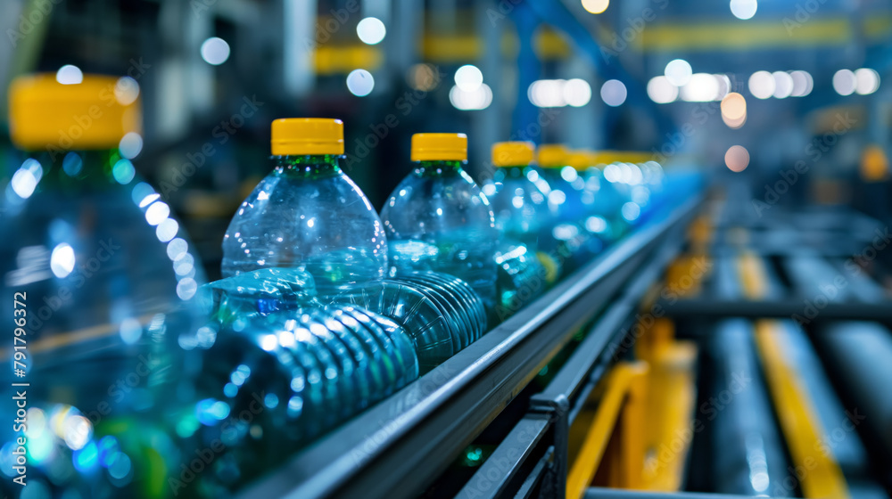 Wall mural conveyor for the production of bottled drinking water