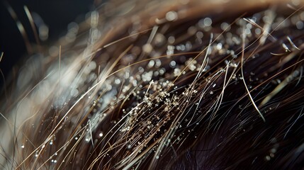 Dandruff Contrasted: Healthy Hair Tips Versus Flaky Scalp Details in High