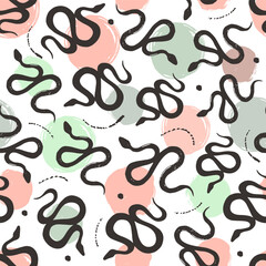 Seamless pattern with snakes.