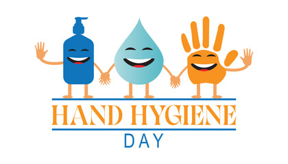 World Hand Hygiene day observed every year in May. Template for background, banner, card, poster with text inscription.