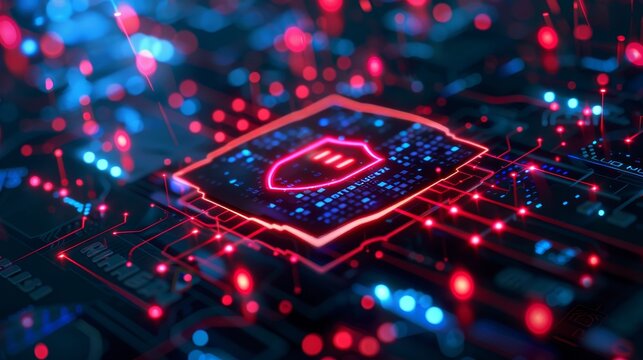 Cybersecurity firewall protection visual on a computer screen