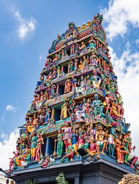 Singapore, Chinatown – February 02, 2024: The Sri Mariamman Temple is Singapore's oldest Hindu temple