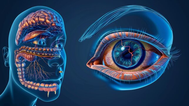 An easy-to-edit modern illustration of eye anatomy