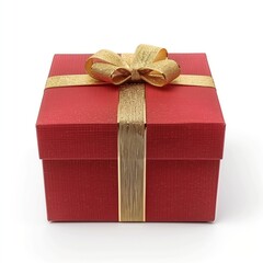 Red Gift Box isolated on White Background.
