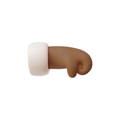 Teamwork symbol: 3D clenched fist emoji. Isolated background.