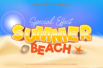 Summer text effect with Sea beach background