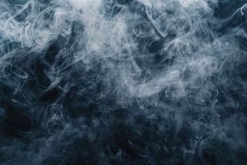 Swirling patterns of blue smoke create an abstract and mysterious atmosphere.