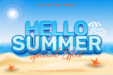 Summer text effect with summer season theme