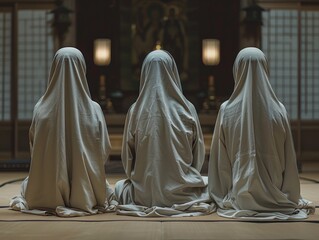 Nuns in Prayer in Serene Chapel