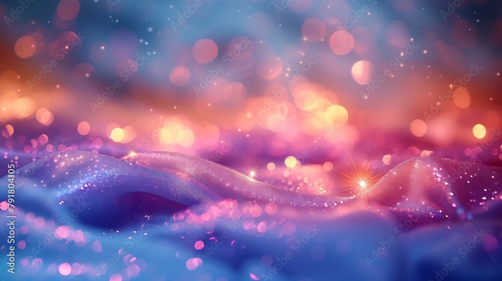 Leinwandbilder generative ai : create a pastel color background with soft, glowing bokeh lights in sweet