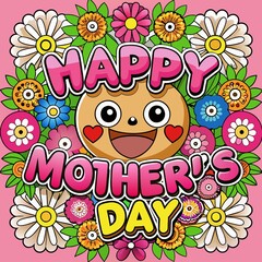 Fototapeta premium Mother's day greeting card, Symbols of love .
