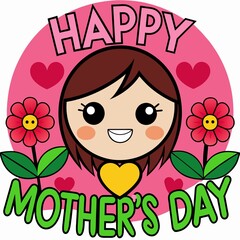 Mother's day greeting card, Symbols of love .