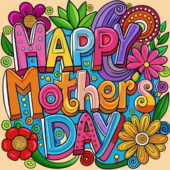 Mother's day greeting card, Symbols of love .