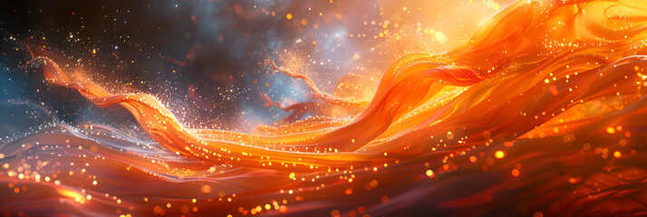 Orange Digital Wallpaper,
Cosmic enigma Sun's eldritch horro - obrazy, fototapety, plakaty