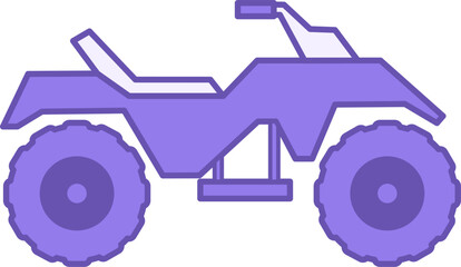 Quad Bike Colored Icon. Off-Road Motorcycle Vector Icon. ATV. Transport Concept