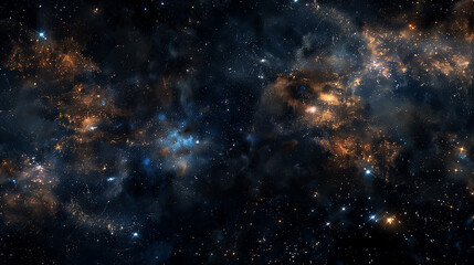 Naklejka premium Breathtaking high-definition photograph capturing a dynamic cosmic landscape filled with shimmering stars and vivid nebulae