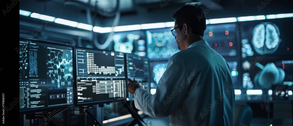 Poster the chief project engineer holds a briefing for a team of scientists who are developing a machine le
