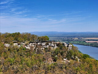 Stouts Point at Petit Jean State Park, Arkansas  offering beautiful panoramic views of the Arkansas river valley