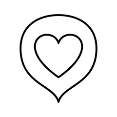 Heart in speach bubble icon. Love symbol. Love letter.