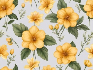 seamless pattern with yellow flowers - 791812120