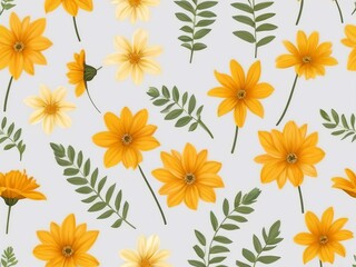 seamless background with yellow flowers - 791812138