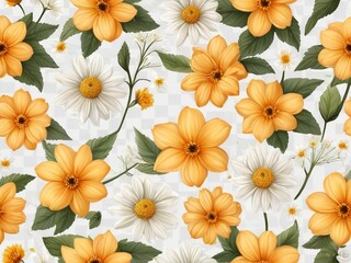 seamless background with flowers - 791812159