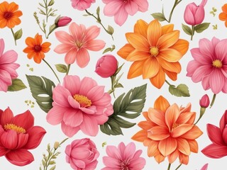 seamless background with flowers - 791812360