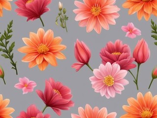 seamless pattern with flowers - 791812366