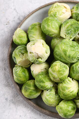 fresh Brussels sprouts in a bowl for healthy eating - 791813156