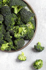 fresh organic broccoli in a bowl for healthy eating - 791813347