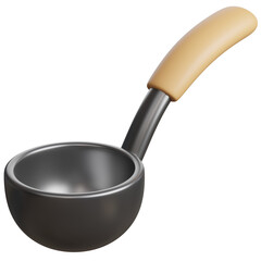 3d render of kitchen soup ladle for food tools.