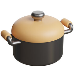 3d render of pot for food tools.