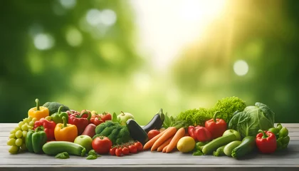 Fotobehang illustration abondance de légumes variés © Christophe
